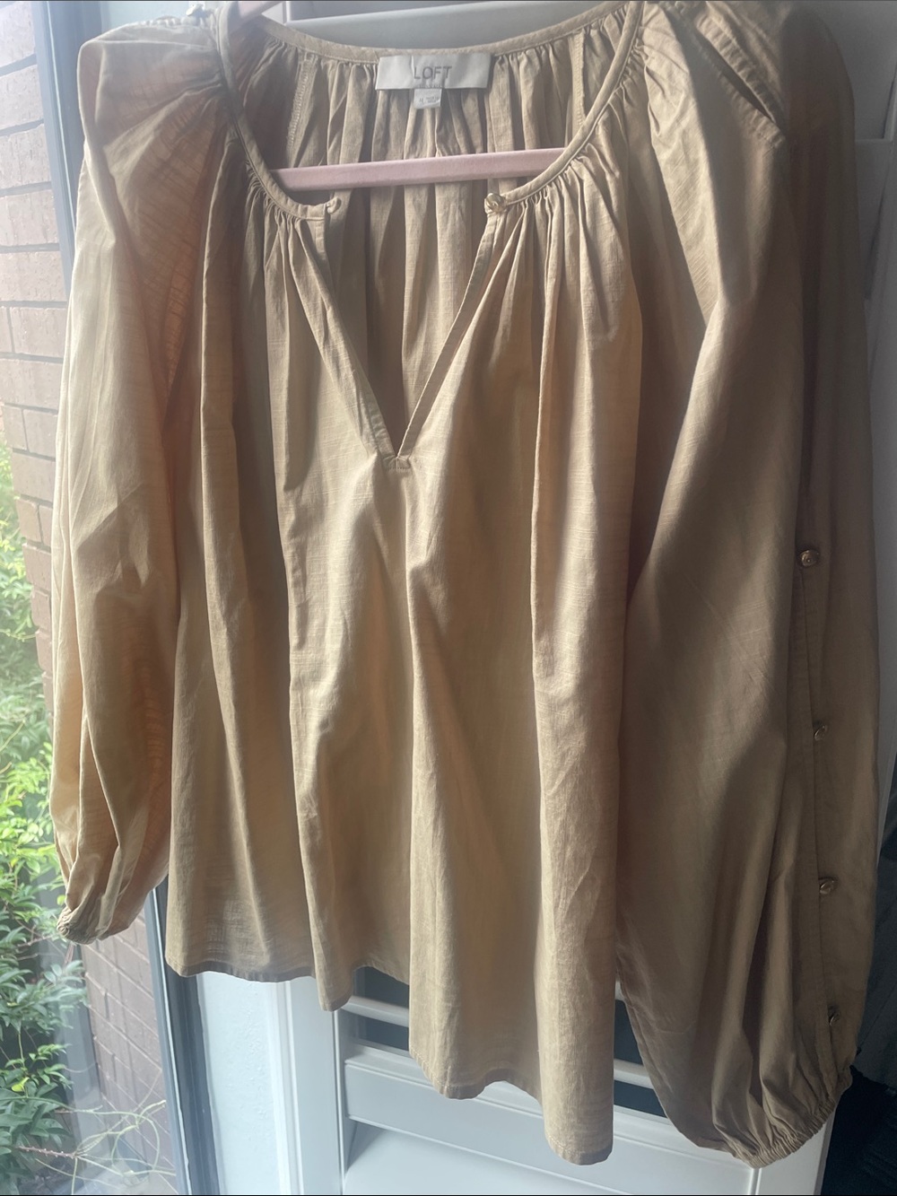 LOFT Sandstone Peasant Blouse